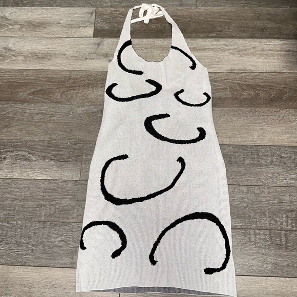 Boho Bare Back Knit Bodycon Halter Dress - Picture 3 of 4